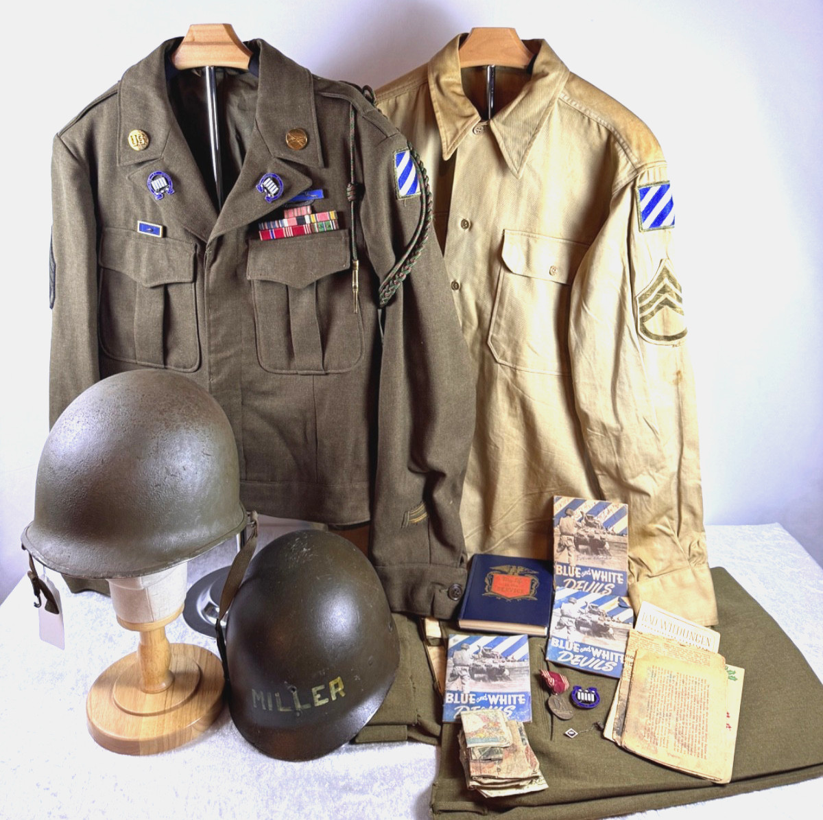 WWII NAMED 3RD INFANTRY DIVISION 7TH INFANTRY REG. UNIFORM GROUPING