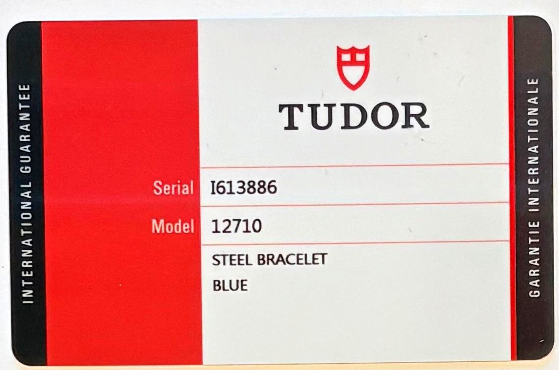 Tudor 12710 Style Warranty Guarantee Certificate 2010s I Serial Cert Authentic