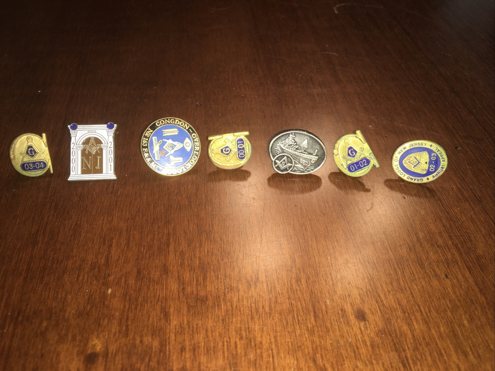 Vintage Mason Masonic Freemason Grand Lodge Award Masonic Lapel Pins New Jersey