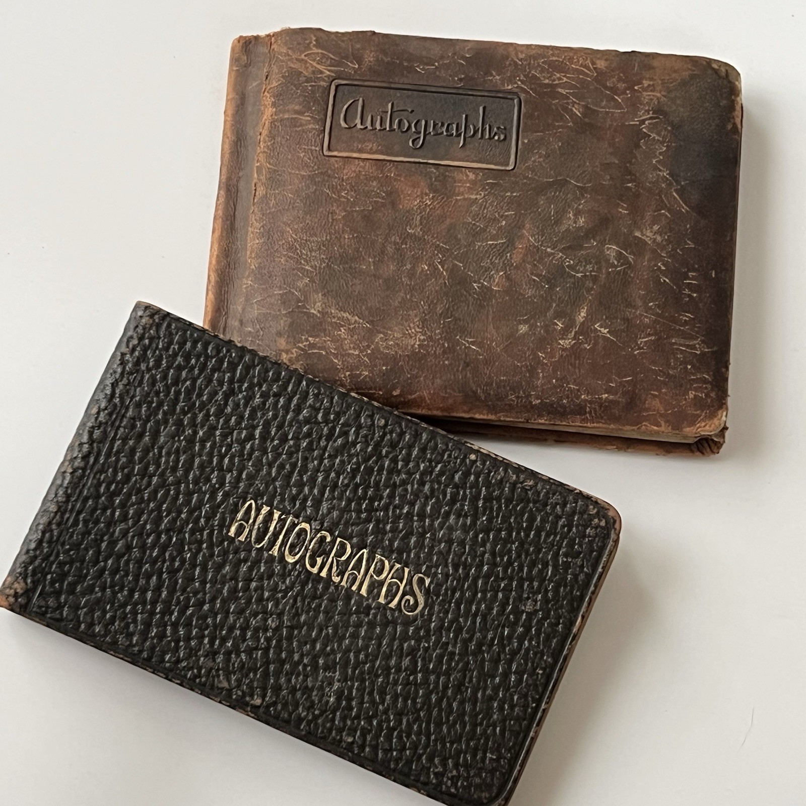 Antique 1920s Hand Written Autograph Album Set ID Titus Sisters Doodles