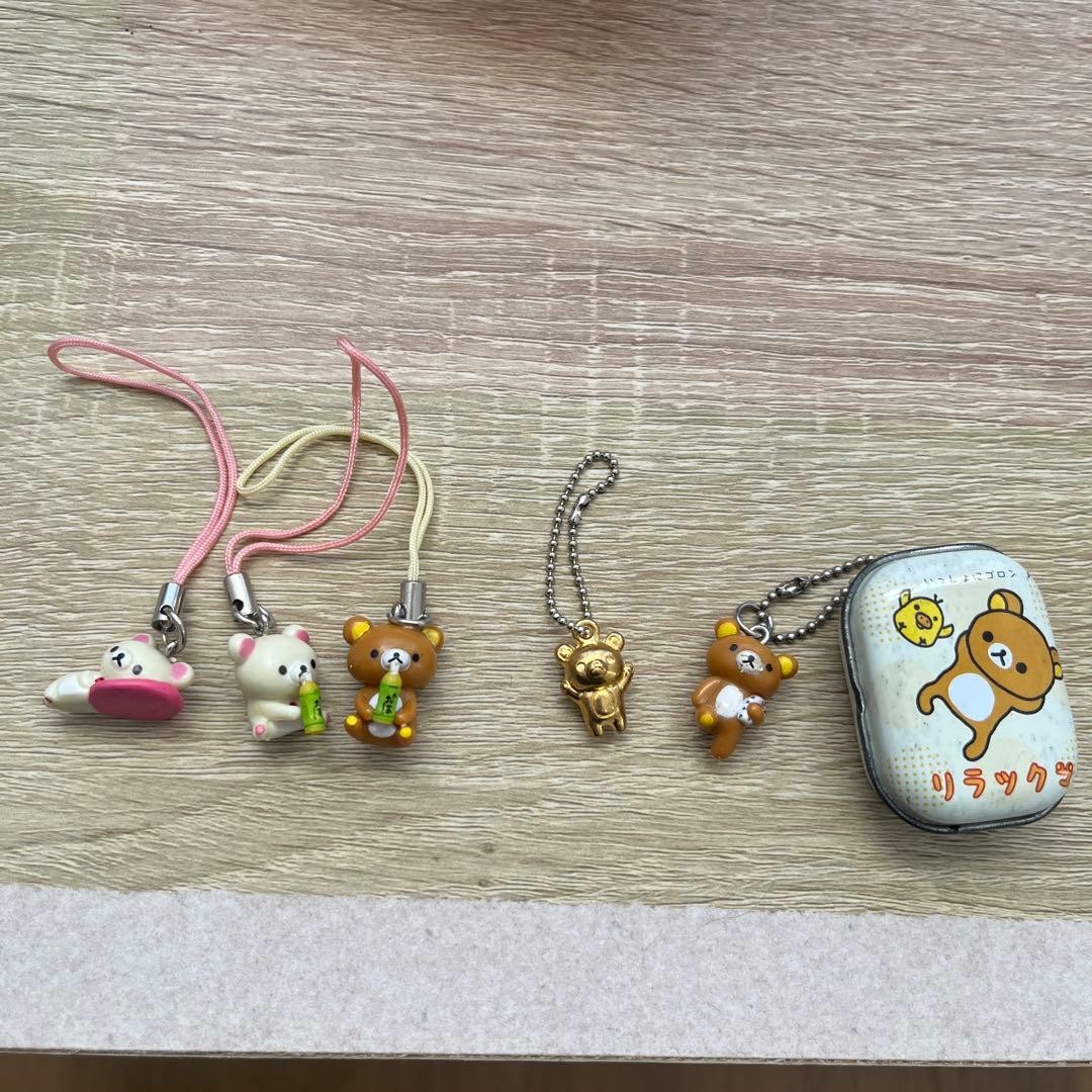 Rilakkuma Korilakkuma Phone Strap 5 Pack San-X Oi Ocha Heisei Retro New
