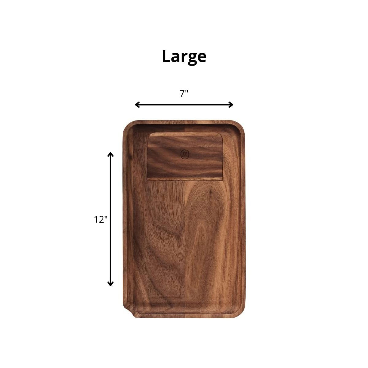 Marley Natural Black Walnut Rolling Tray Large Marley Natural Black Walnut Rolling Tray Large
