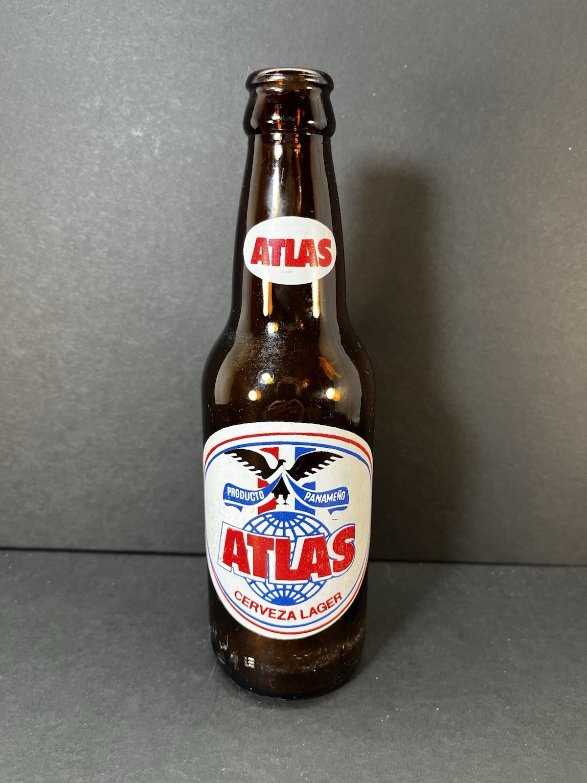 Vintage ATLAS Cerveza Lager Beer Bottle - Product of Panama