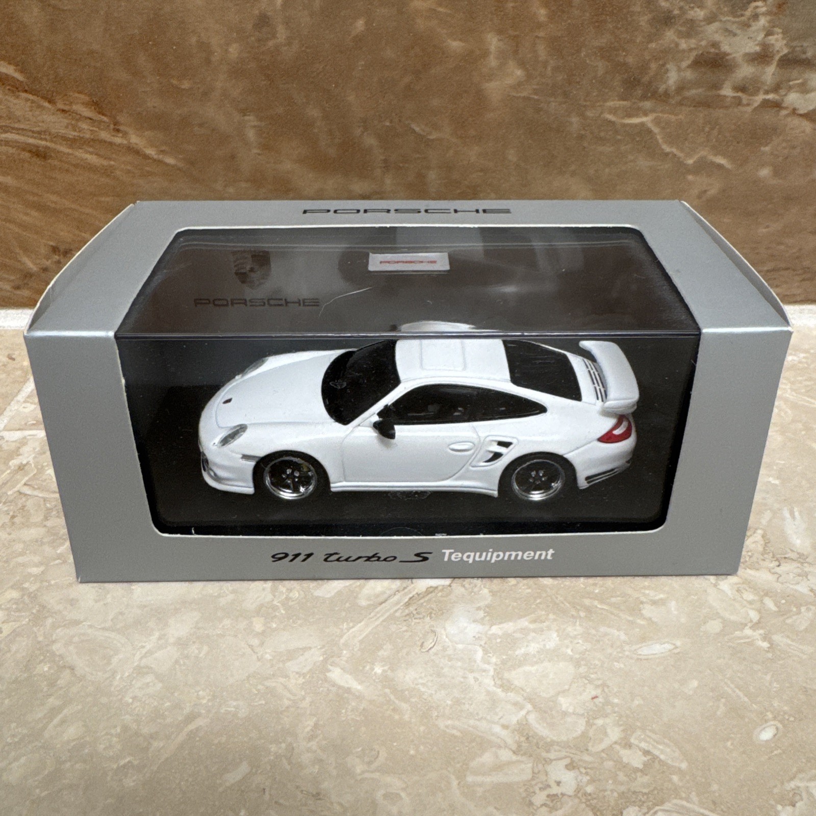 Mini car 1/43 Spark model Porsche PORSCHE 911 Turbo S Tequipment 997 White
