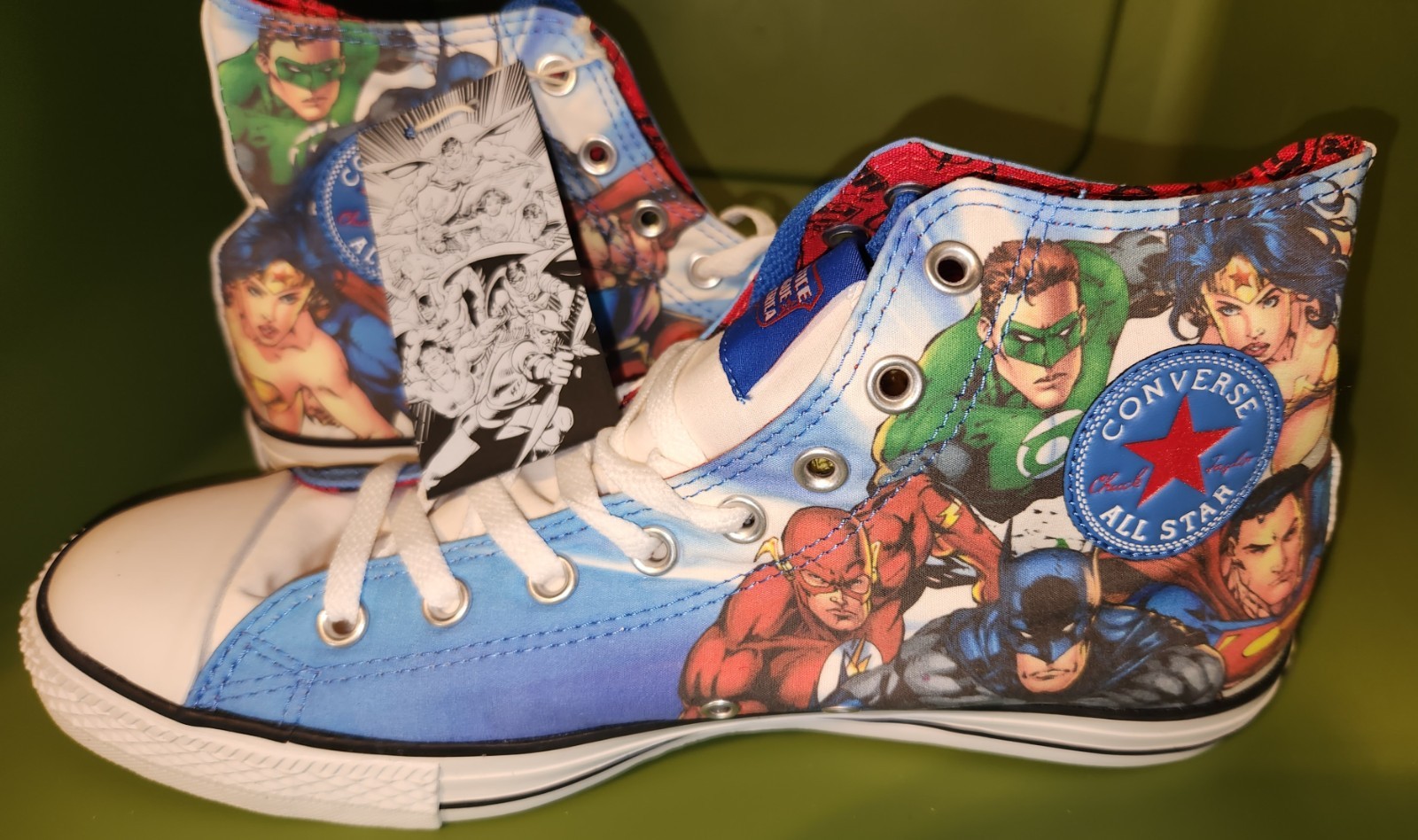MENS 11 CONVERSE CHUCK TAYLOR ALL STAR HI TOP 131298F Justice League DC Comic MENS 11 CONVERSE CHUCK TAYLOR ALL STAR HI TOP 131298F Justice League DC Comic