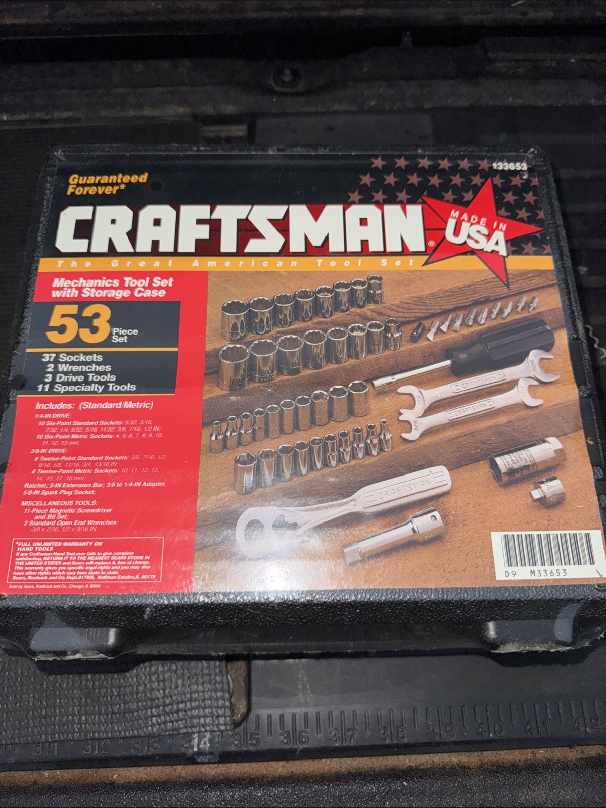 Sears Craftsman USA Nos 53pc Mechanics Tool Socket Set 33653 3/8” Drive Sealed