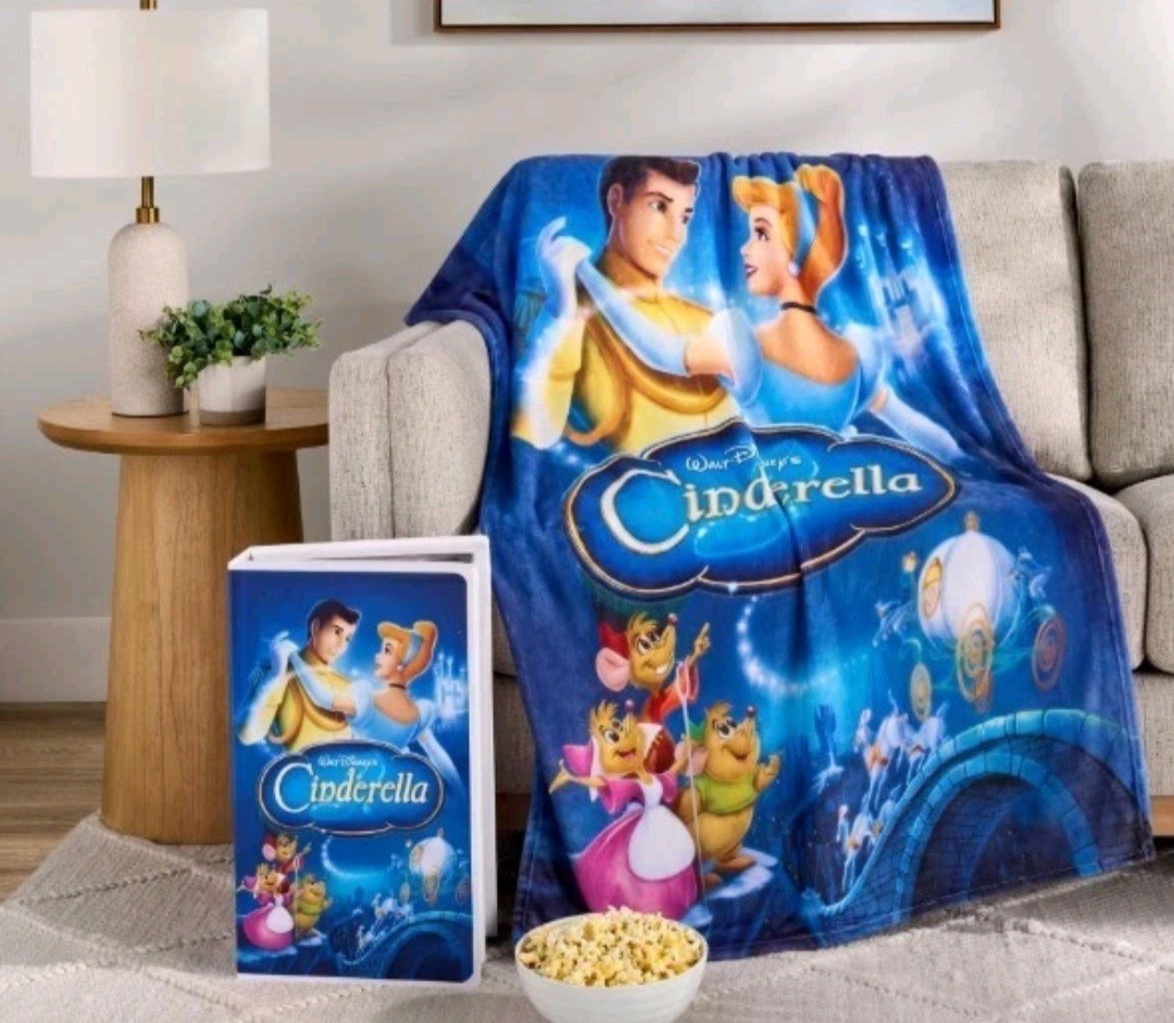 Cinderella Disney Classic VHS Boxed Silk Touch Throw Blanket 50 Cinderella Disney Classic VHS Boxed Silk Touch Throw Blanket 50