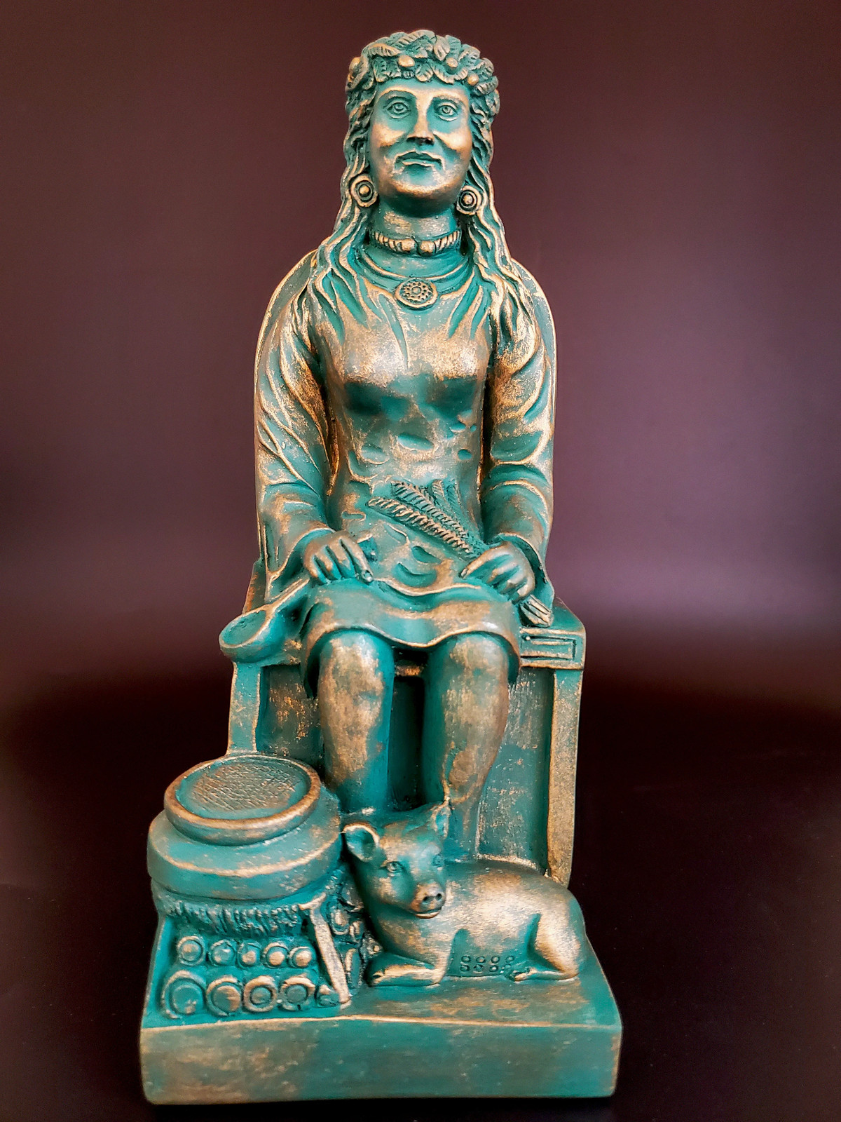 Cerridwen Statue | Celtic Goddess Kerridwin | Handmade Gypsum Stone Statue 8.5\