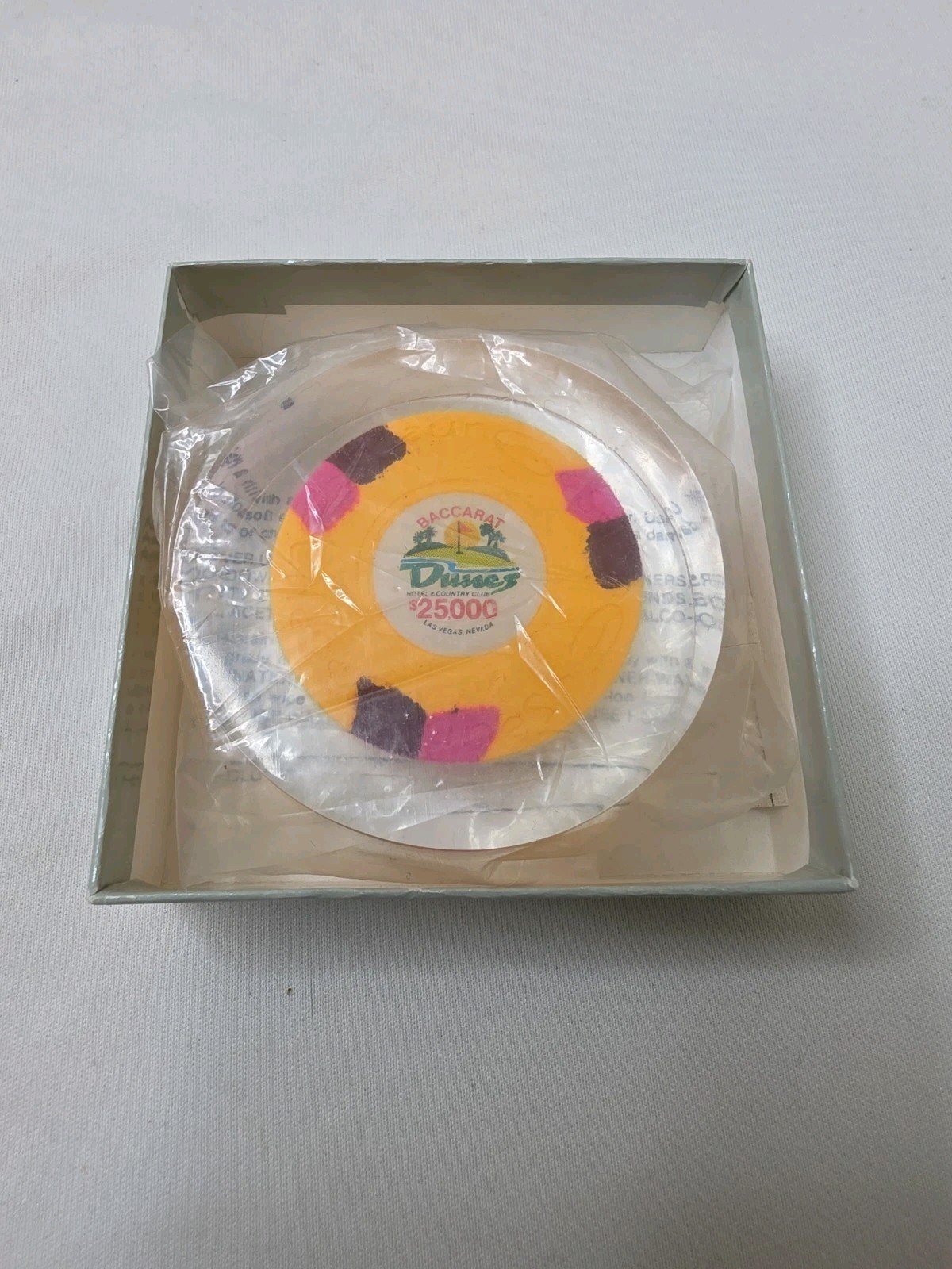 Dunes Casino Las Vegas Nevada $25000 Baccarat Chip 1989 Super Rare Mint