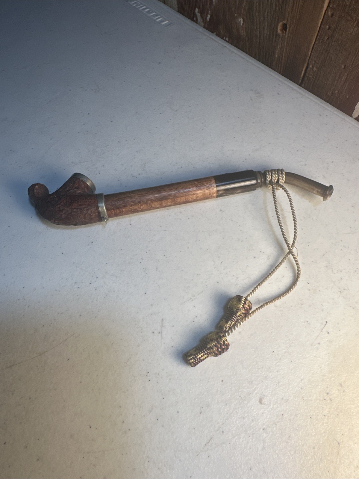Vintage Radica “Garantita” Briarwood Bent Stem Tassels 7.5”Long Smoking Pipe