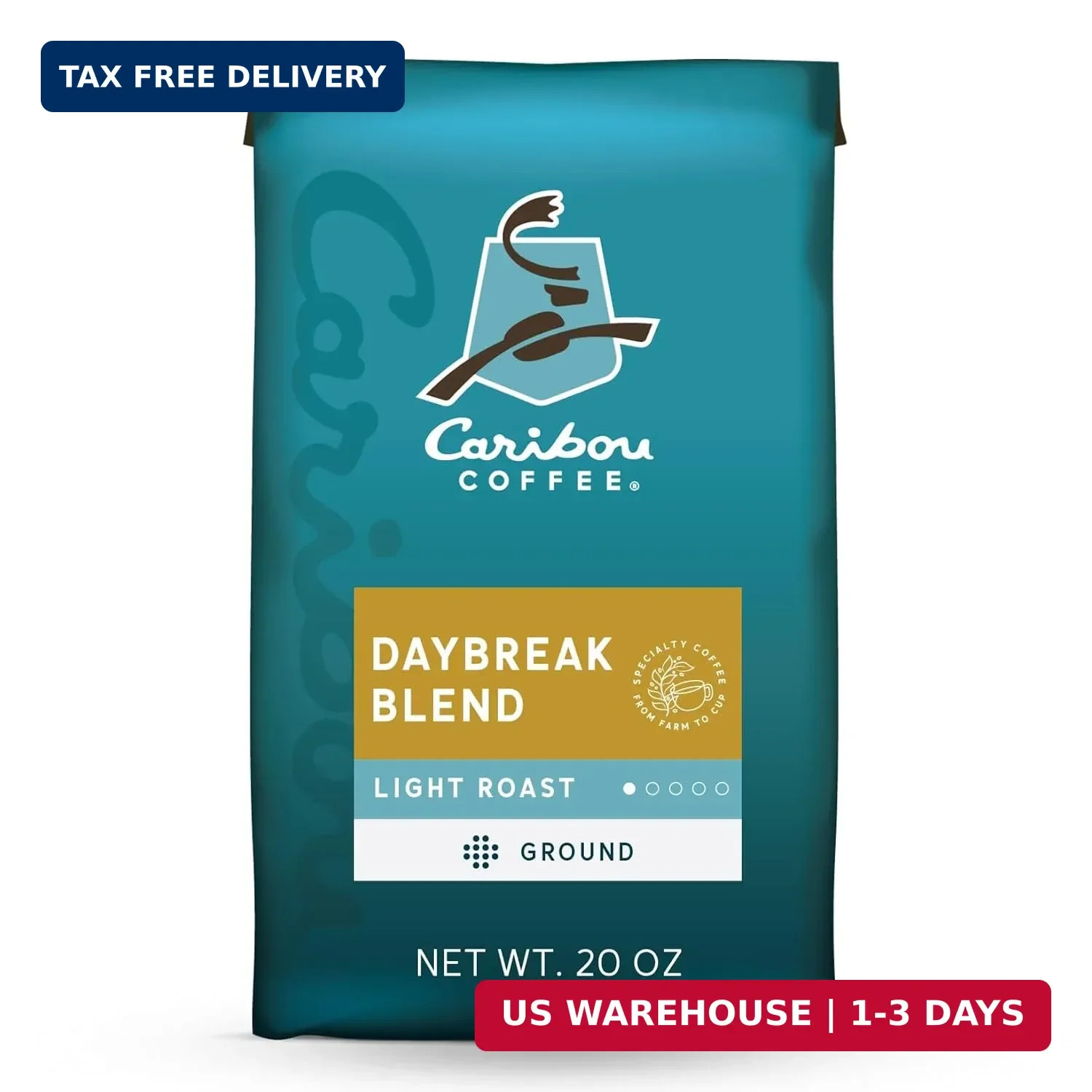 Caribou Coffee, Light Roast Ground Coffee, 100% Arabica Coffee - Daybreak Mornin Caribou Coffee, Light Roast Ground Coffee, 100% Arabica Coffee - Daybreak Mornin