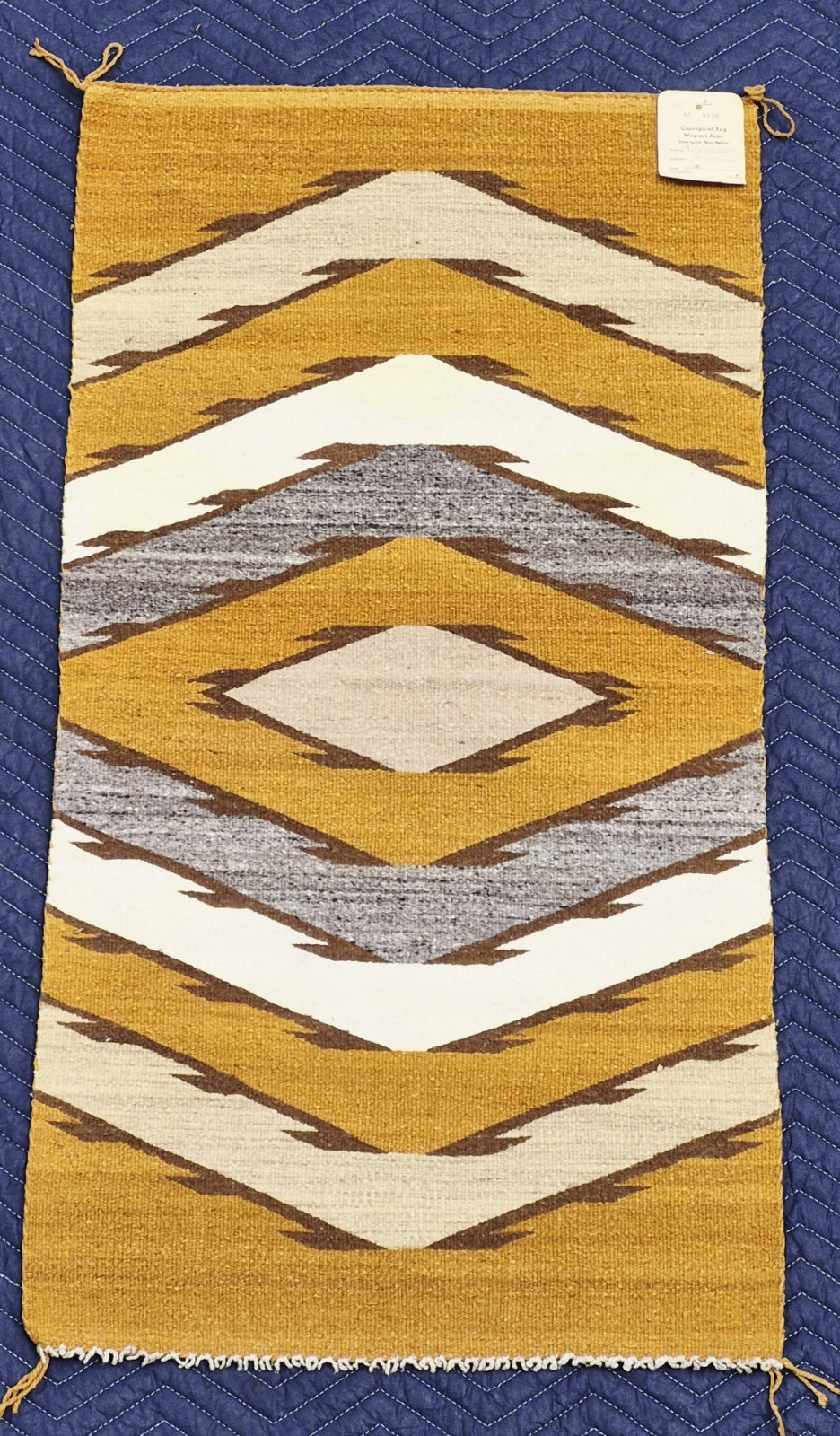Vintage Navajo Rug By Rita Wilson  Crowpoint Rug Assn Tag No. 8926 Outstanding 