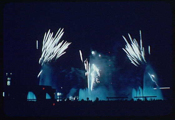 Photo:1939 1940 Worlds Fair Fireworks Fountain Blue Lighting Night Display
