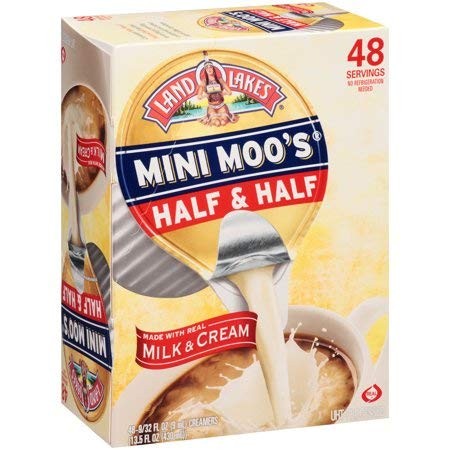 1-Land O Lakes Mini Moo`s Half & Half 48-Single Serve Dairy Creamers 1-Land O Lakes Mini Moo`s Half & Half 48-Single Serve Dairy Creamers
