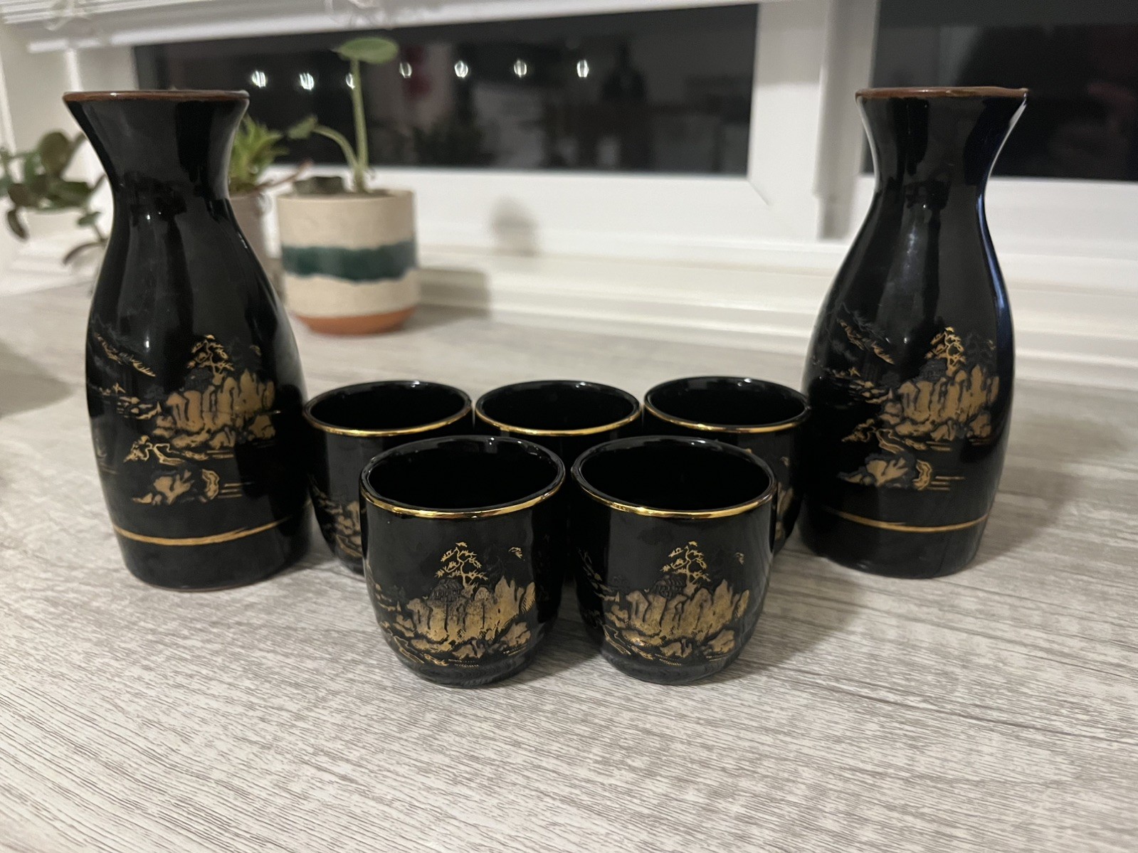 Vintage Kutani Sake Set Made In japan