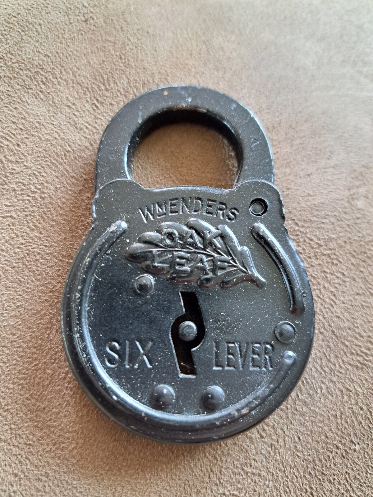VINTAGE Wm ENDERS 'OAK LEAF' SIX LEVER PADLOCK w/No Key 🔐 