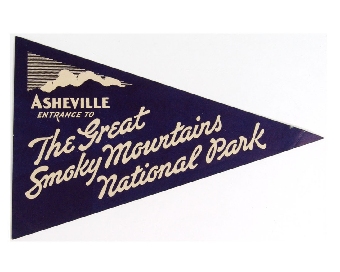 1940s Asheville NC Luggage Label – Great Smoky Mountains National Park Pennant 1940s Asheville NC Luggage Label – Great Smoky Mountains National Park Pennant