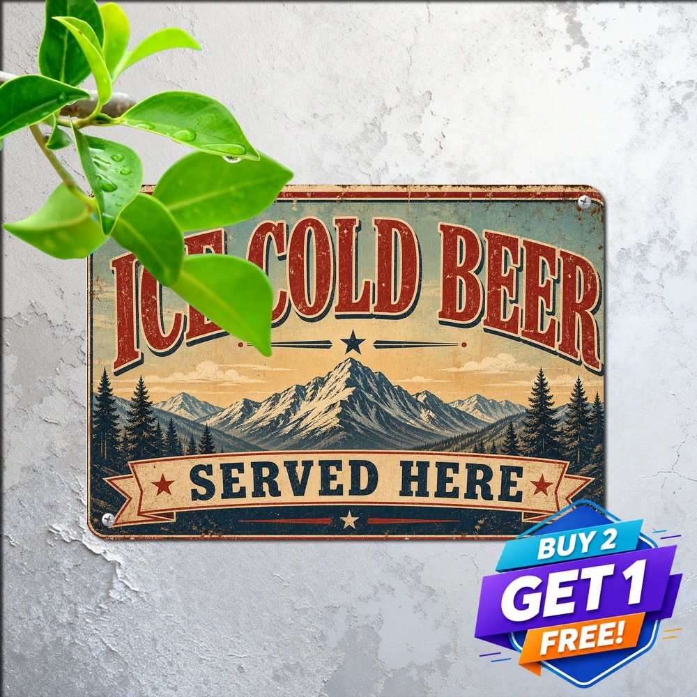 Ice Coors Light Beer Served Here Refreshing Tavern Pub Metal Tin Sign Plaque