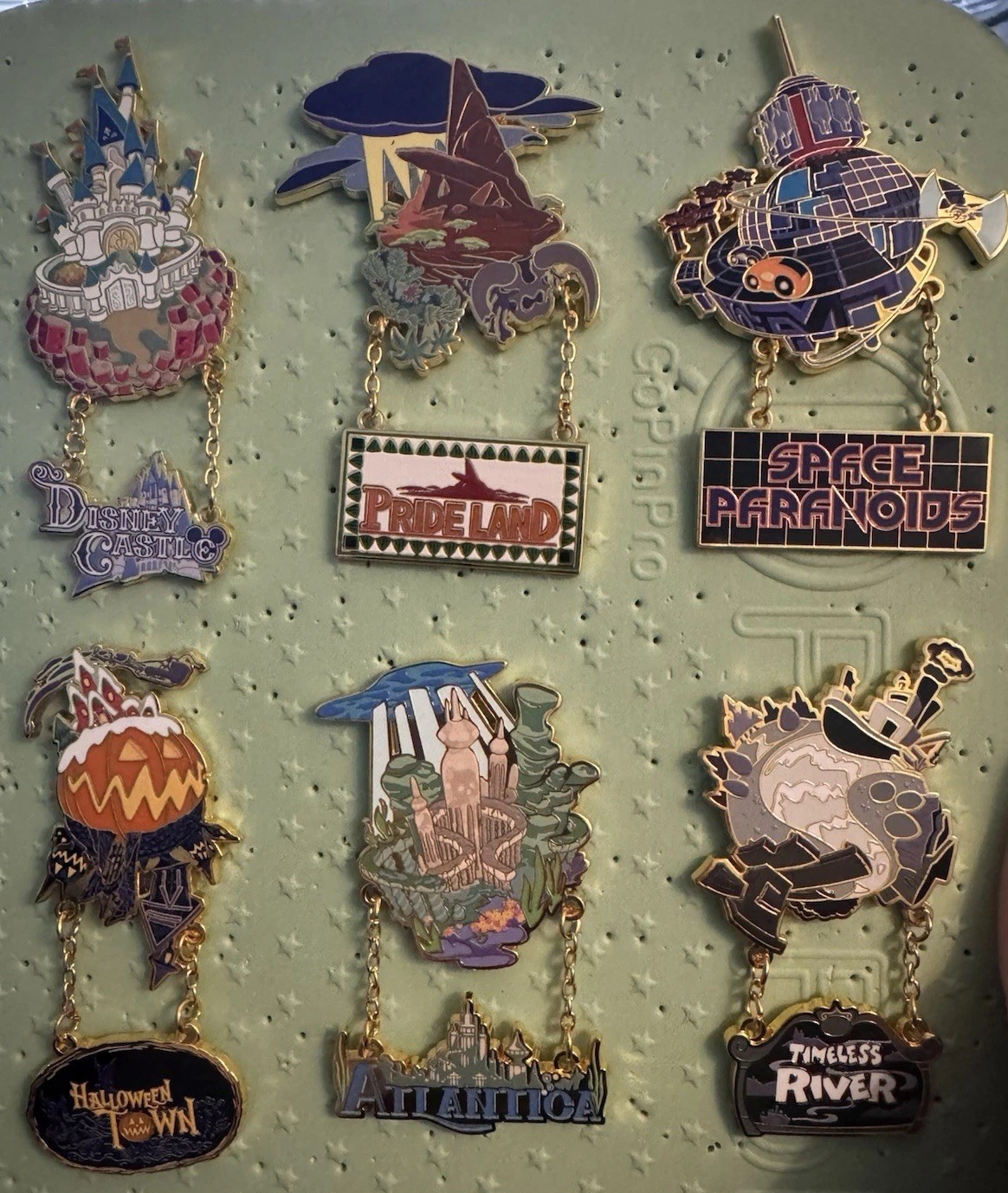 FULL SET KINGDOM HEARTS Pin Worlds/Planets Monogram Dangle Pin GameStop
