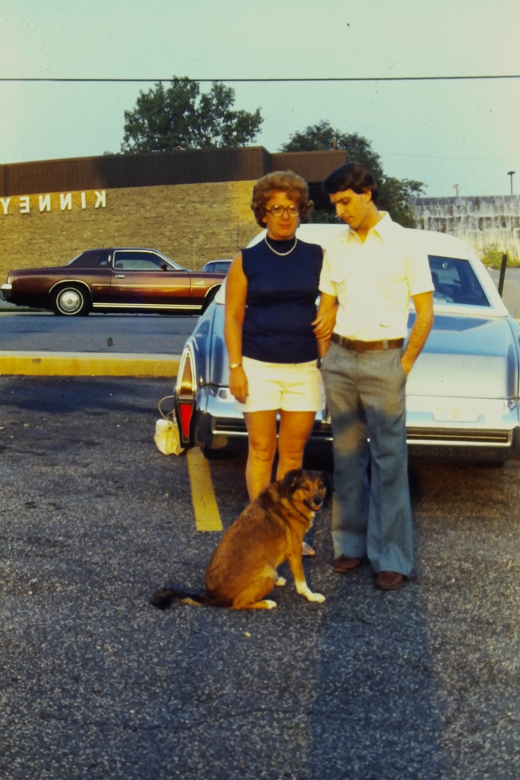 c1970\'s 35mm Slide Border, Cadillac Cordoba Kinney Shoes Dog American brown c1970\'s 35mm Slide Border, Cadillac Cordoba Kinney Shoes Dog American brown