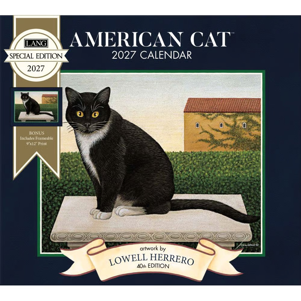 Lang Brands, American Cat Special Edition 2027 Wall Calendar by Lowell Herrero Lang Brands, American Cat Special Edition 2027 Wall Calendar by Lowell Herrero