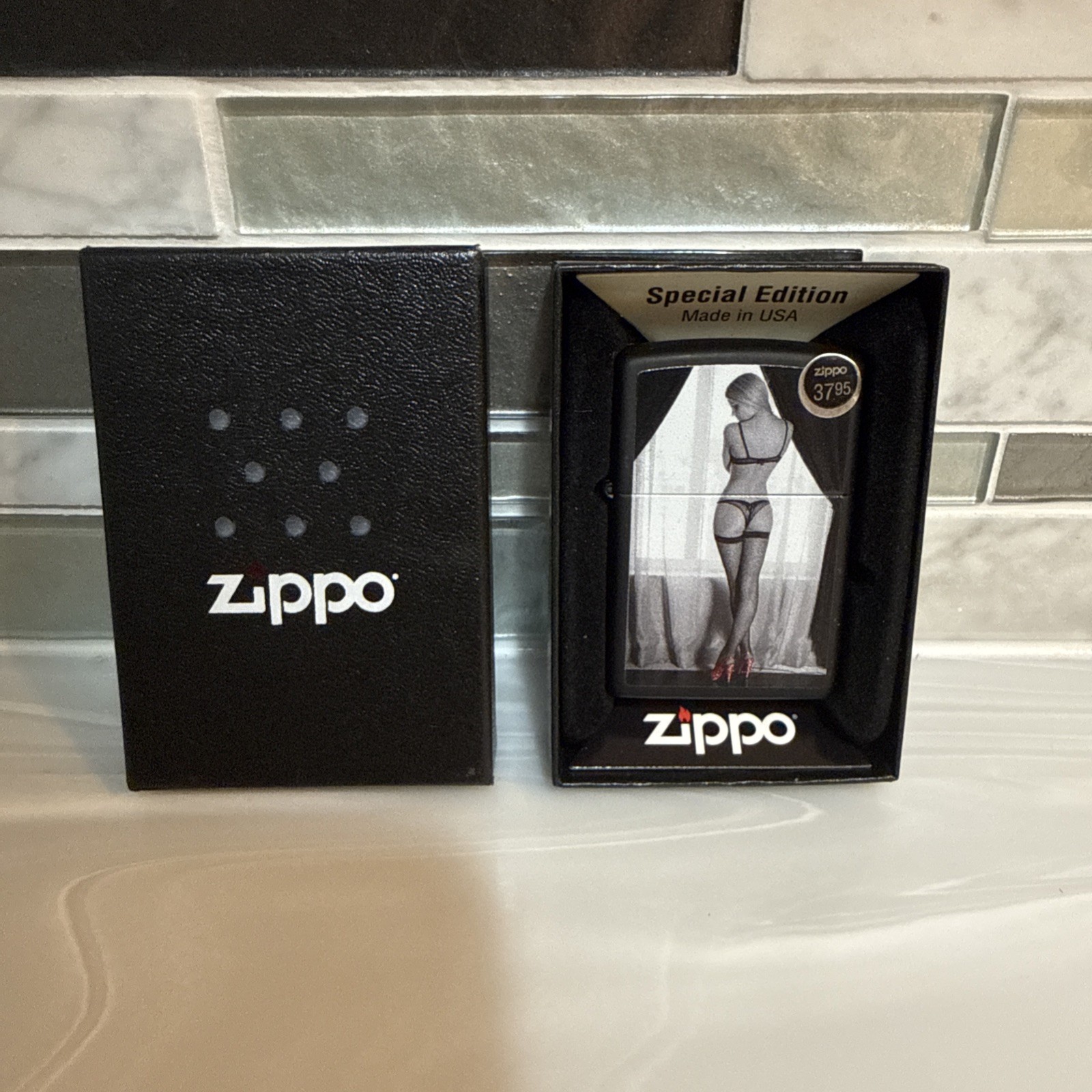 Zippo Lighter Red Shoe 1 Blonde Girl