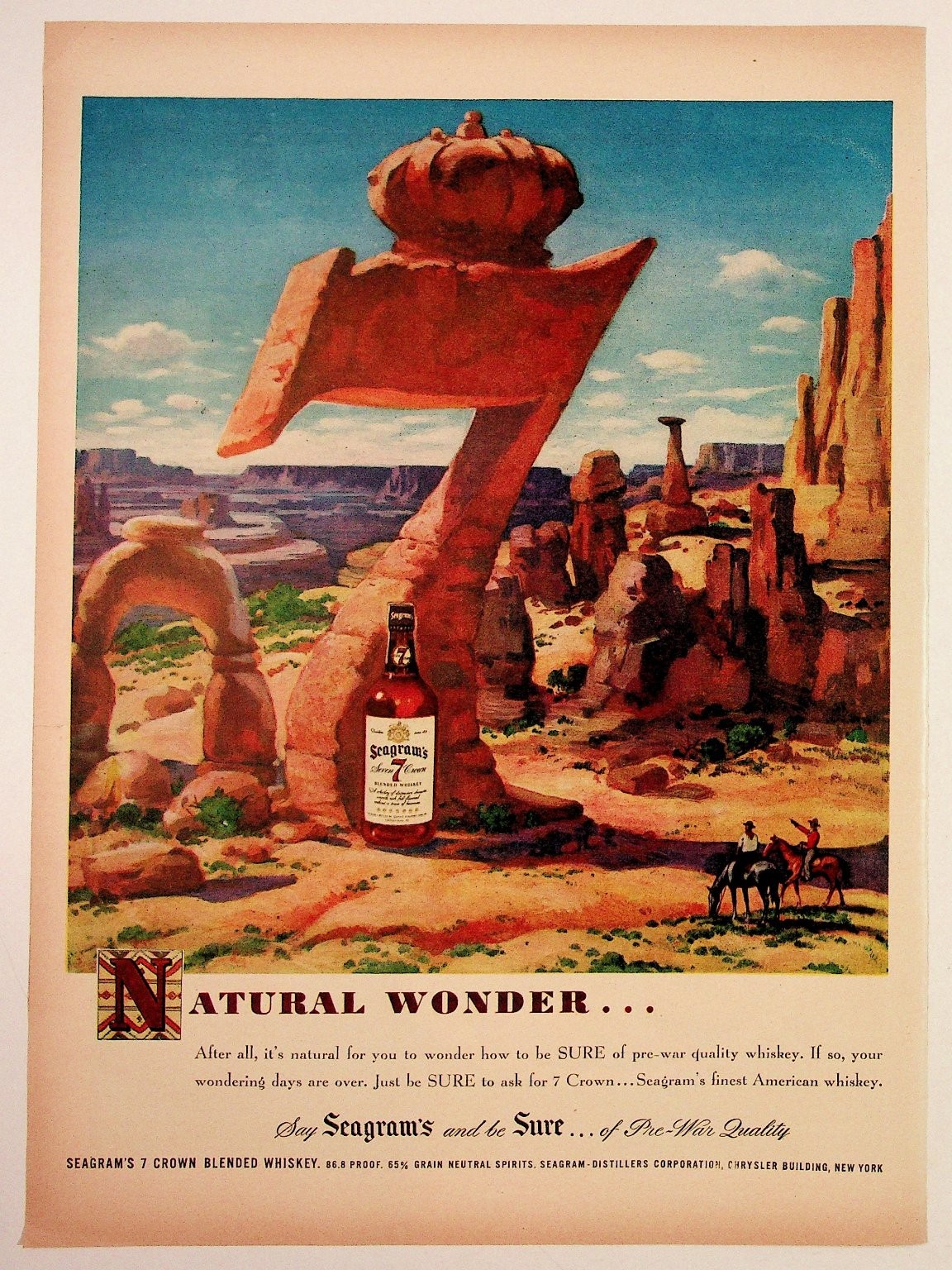 Vintage Seagram\'s 7 Crown Whiskey Ad 1940s 1950s \ Vintage Seagram\'s 7 Crown Whiskey Ad 1940s 1950s \