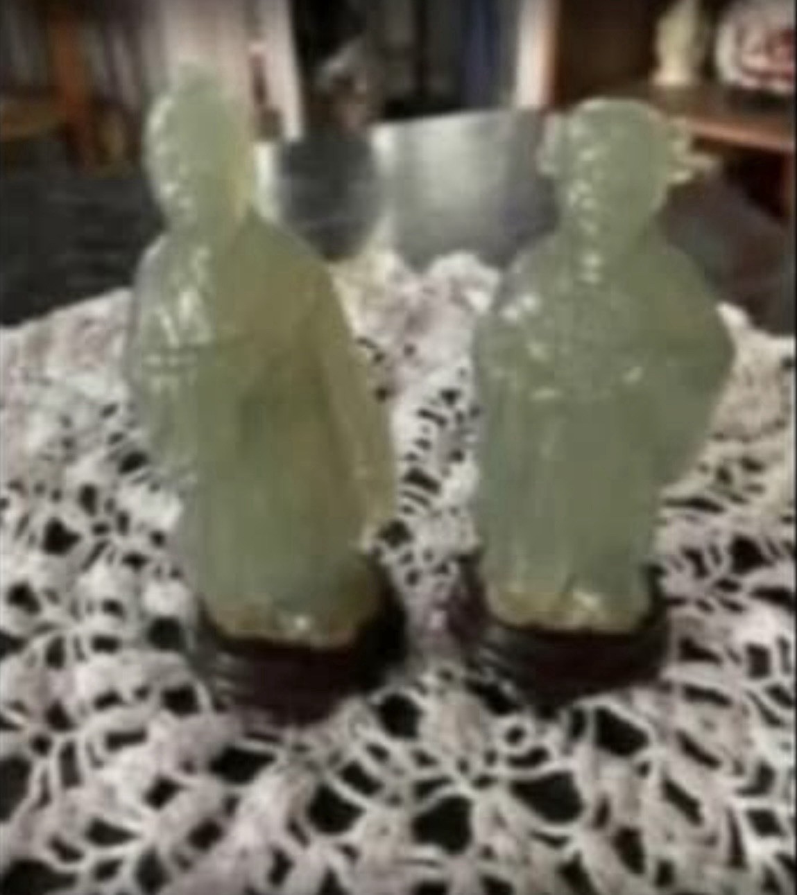 Vintage Chinese Figurines Resin Emperor and Emperous. Approximately 4 Tall Rare