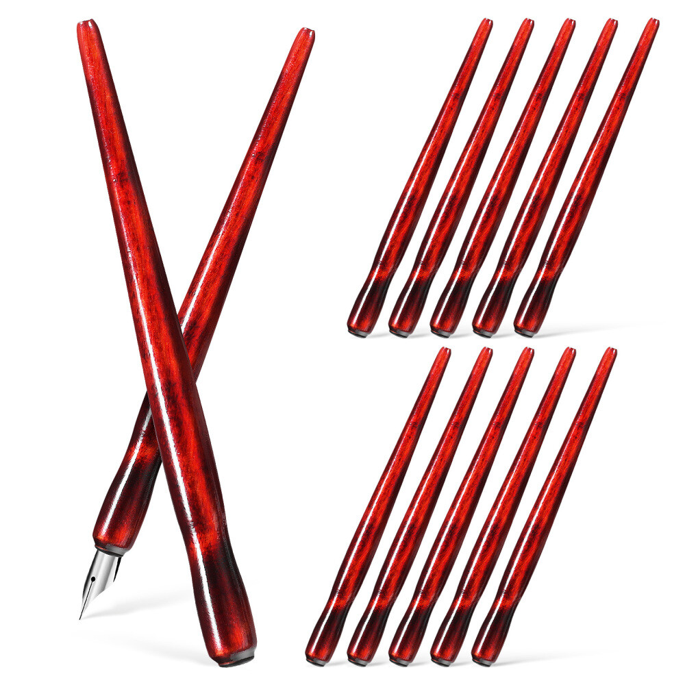12Pcs Dip Pens Comic Dip Holders Wooden Pen Nib Holders Calligraphy Supplies