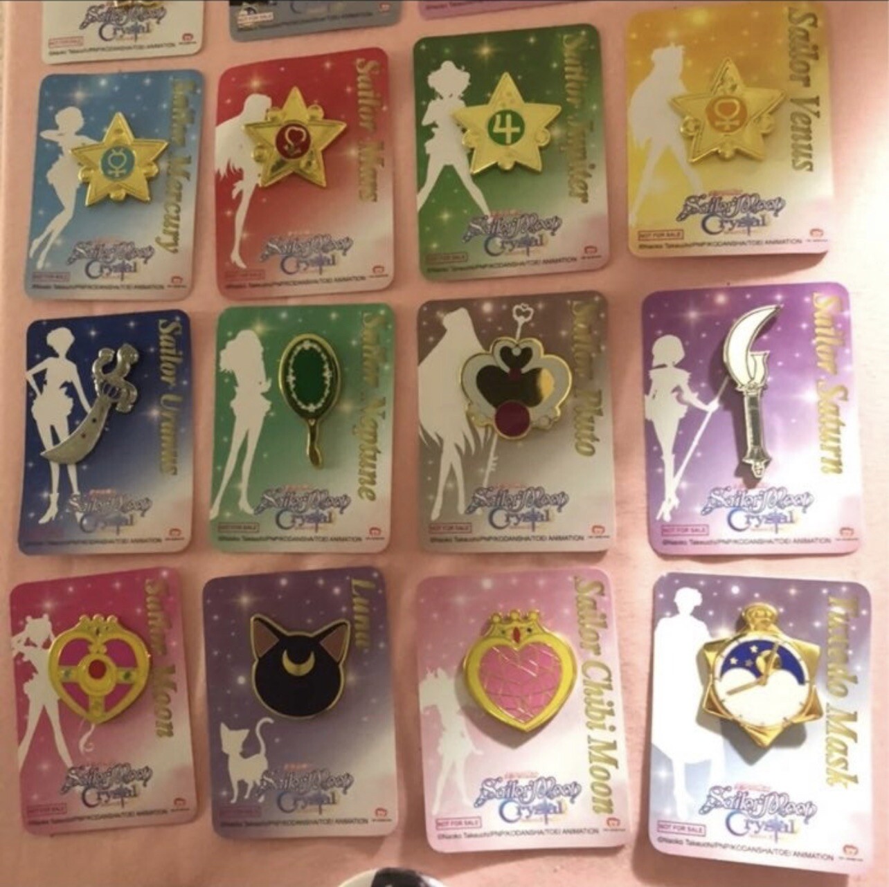 2018 Sailor Moon Crystal Taiwan Pop Shop Exclusive Badge Pin Complete Set Of 24