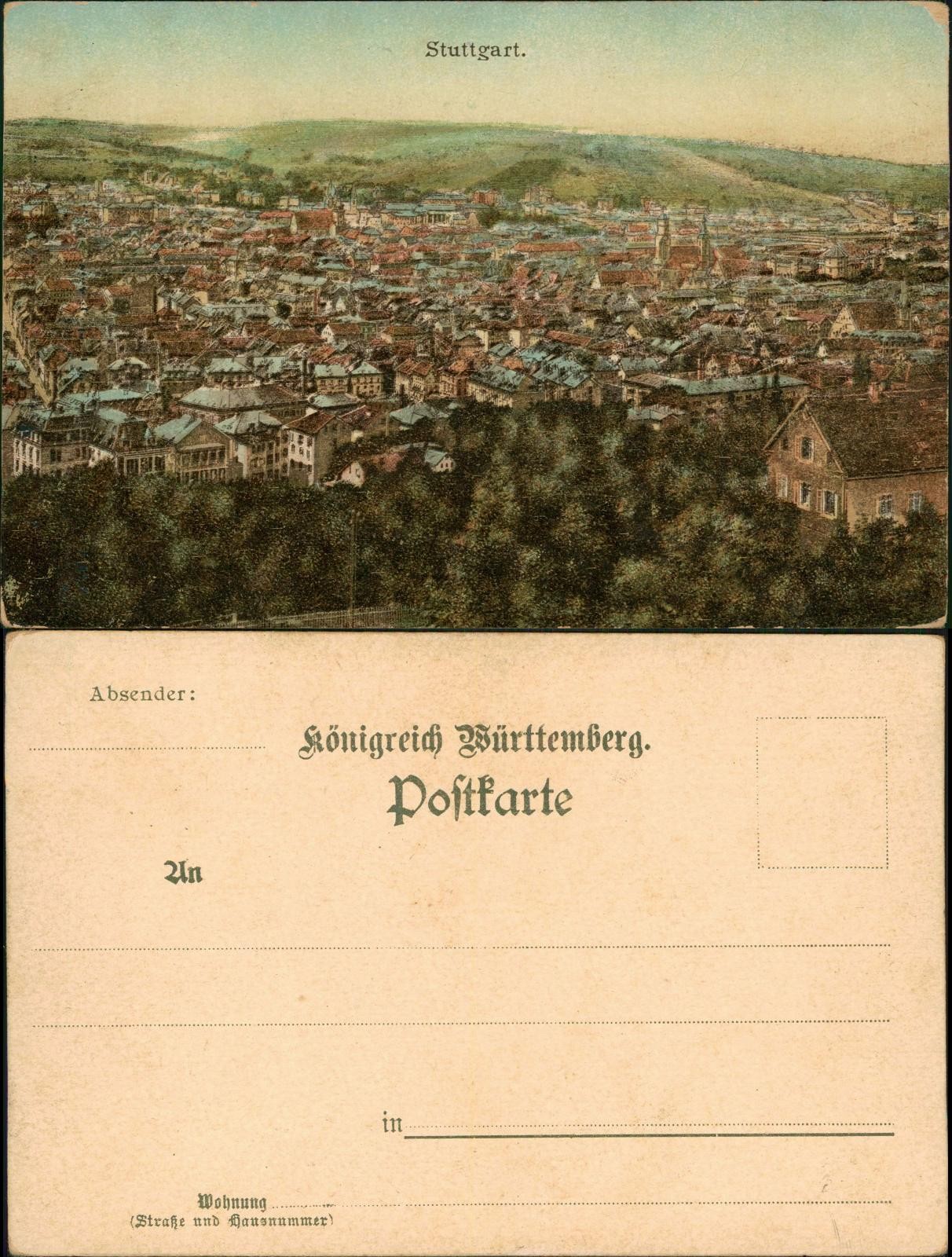 Postcard Stuttgart Totale 1913