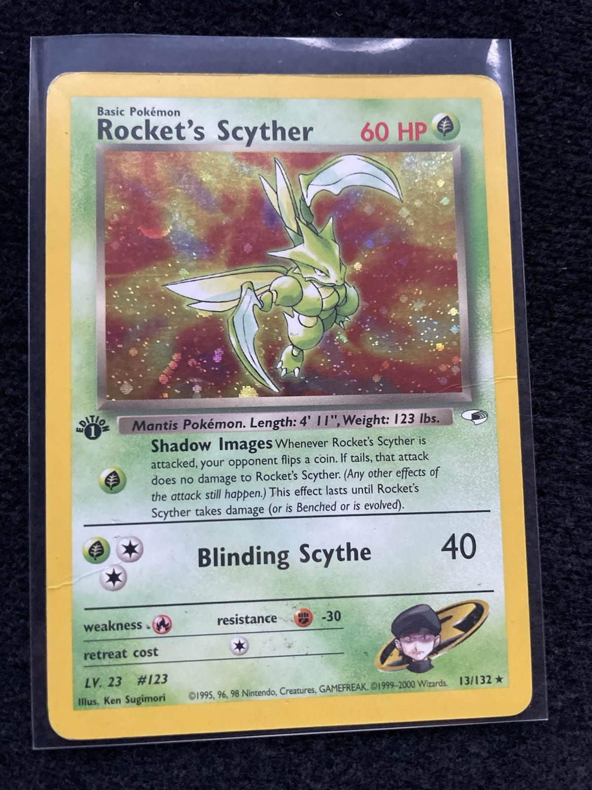 Rockets Scyther 13/132 Gym Heroes 1st Edition - English Rockets Scyther 13/132 Gym Heroes 1st Edition - English