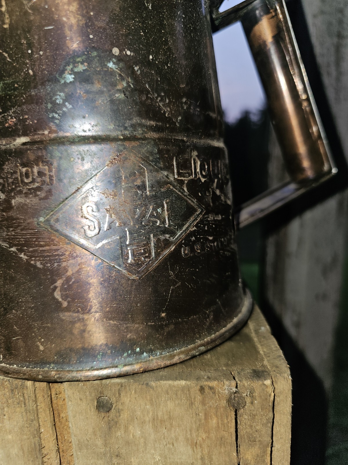 Antique Dover Stoval Copper 1½ Pint Liquid Measure U.S. Standard Oil Measuring.