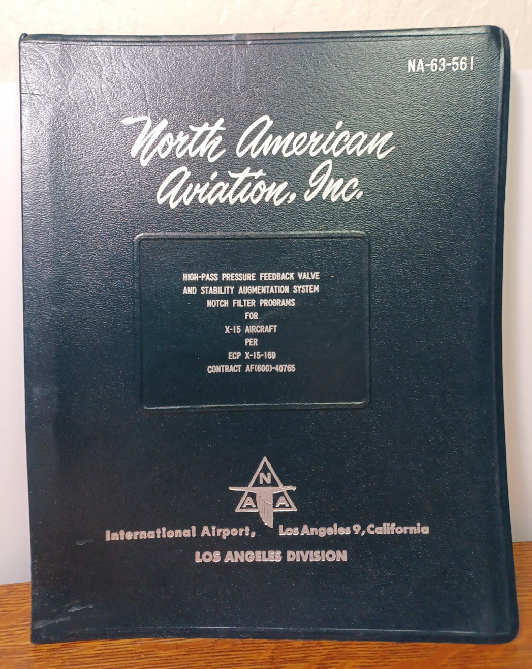 1963 Manual X-15 Pressure Feedback -Stability North American Aviation JRR54