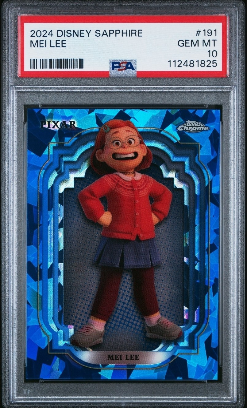 2024-25 Topps Chrome Disney Sapphire Mei Lee Sapphire Refractor #191 PSA 10