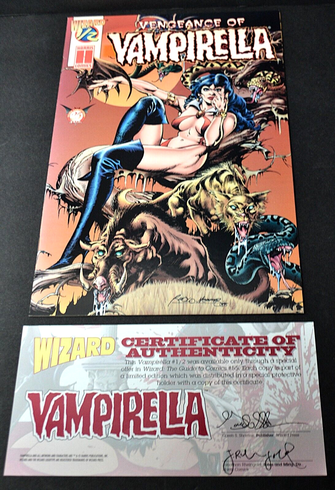 1996 Harris/Wizard Ltd Ed Vengeance of Vampirella No. 1/2 w/ COA 1st Print NM+