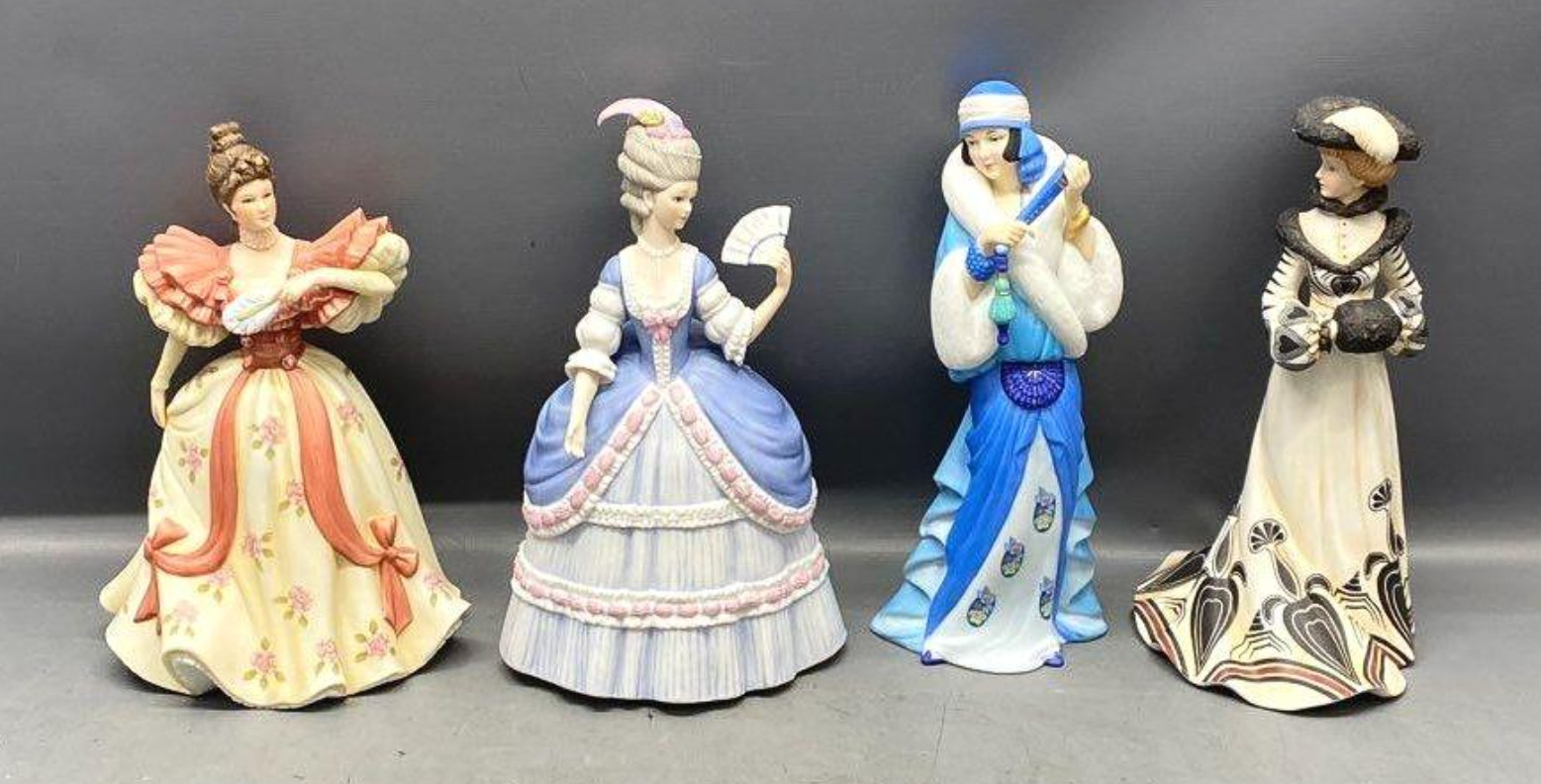 Lenox Japan Set 4 Porcelain Figurines First Waltz Governor's Garden Party Rhapso