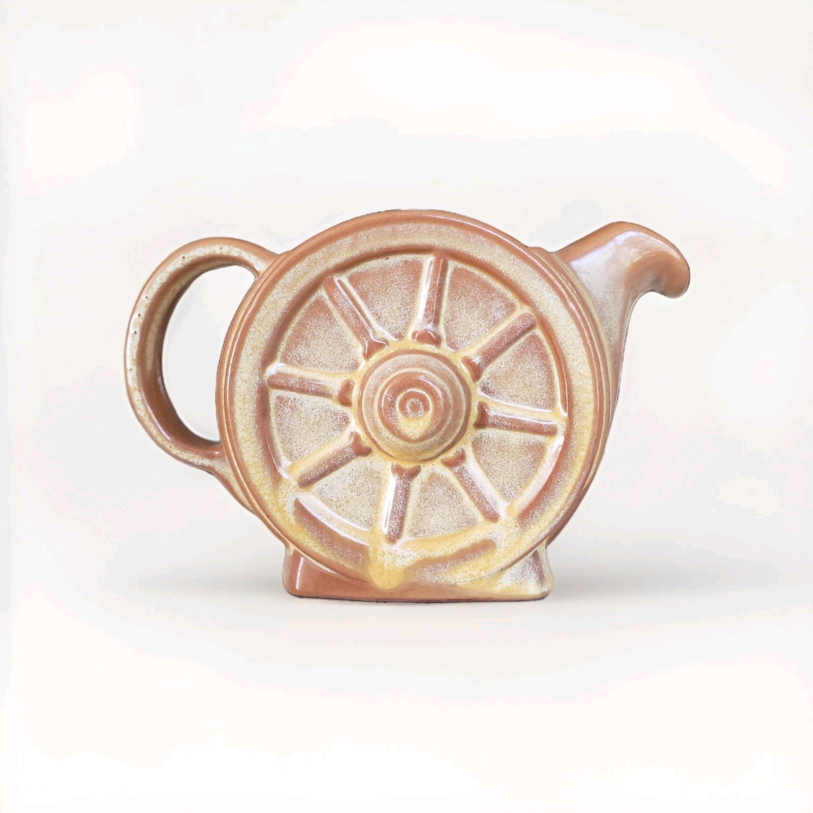 Vintage Frankcoma Wagon Wheel Desert Tan Two Cup Teapot 94J (no lid)