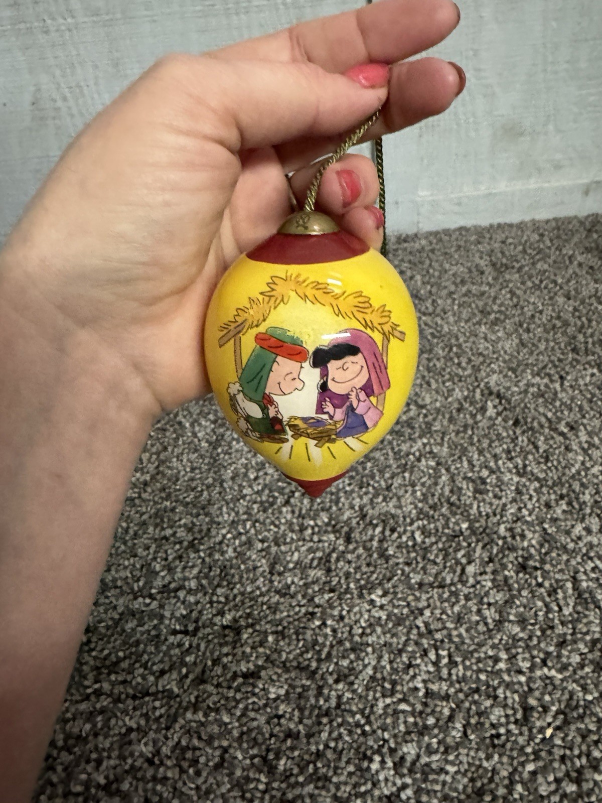 Peanuts Ne’QWA ART Christmas Pageant Charlie Brown Hand-Painted Glass Ornament