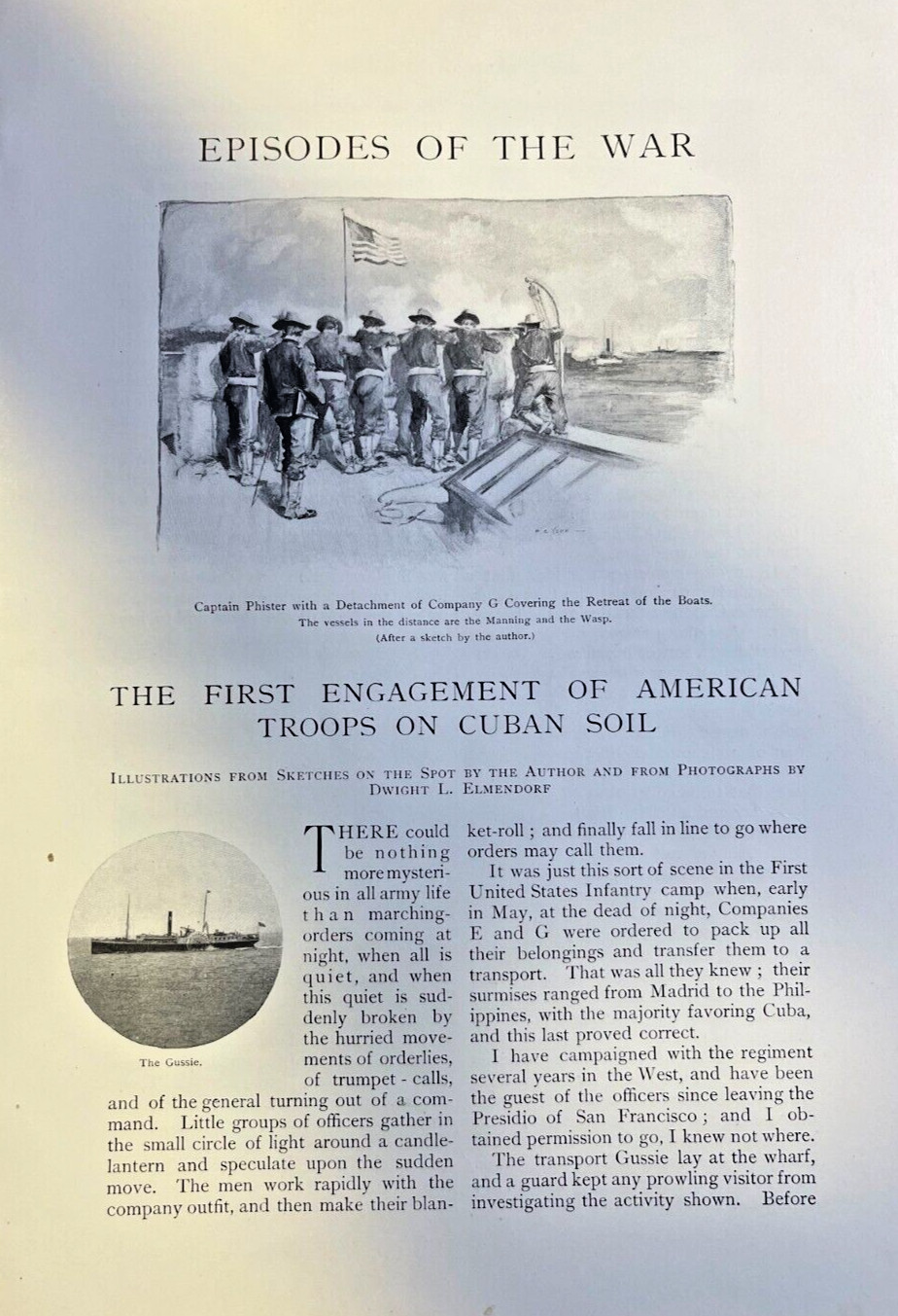 1898 First Engagement Of American Troops On Cuban Soil Transport Gussie