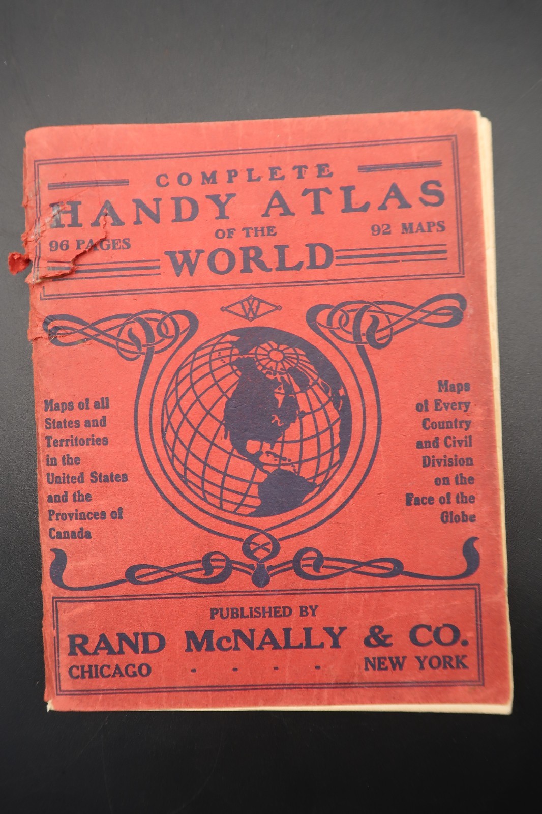 Antique Rand McNally Complete Handy Atlas of the World 1917 Beautiful Maps