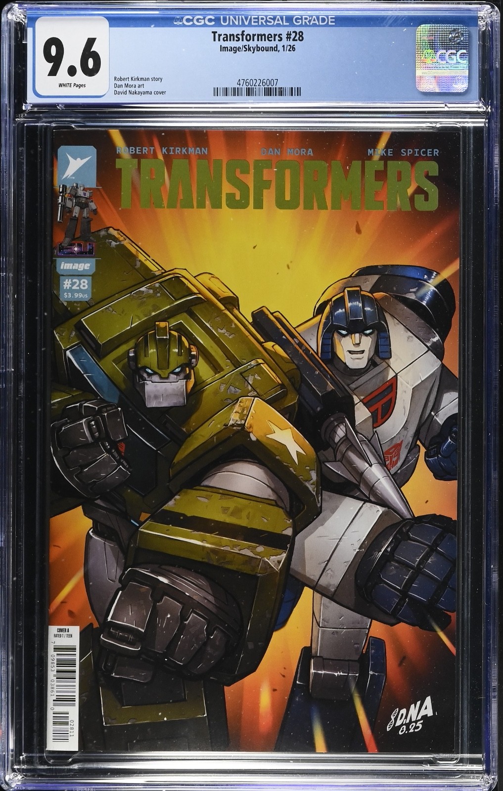 TRANSFORMERS (2023 IMAGE) #28A CGC 9.6 COVER BY DAVID NAKAYAMA W-ROBERT KIRKHAM