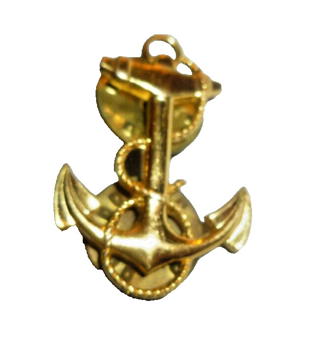 Vintage Navy Anchor 1/20 10k Gold Filled GF Krew Lapel Pin Hat Lanyard Pin