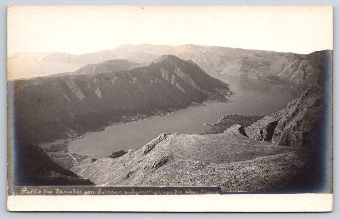 Antique Montenegro Postcard KOTOR Cattaro Bay View 1910 RPPC Antique Montenegro Postcard KOTOR Cattaro Bay View 1910 RPPC