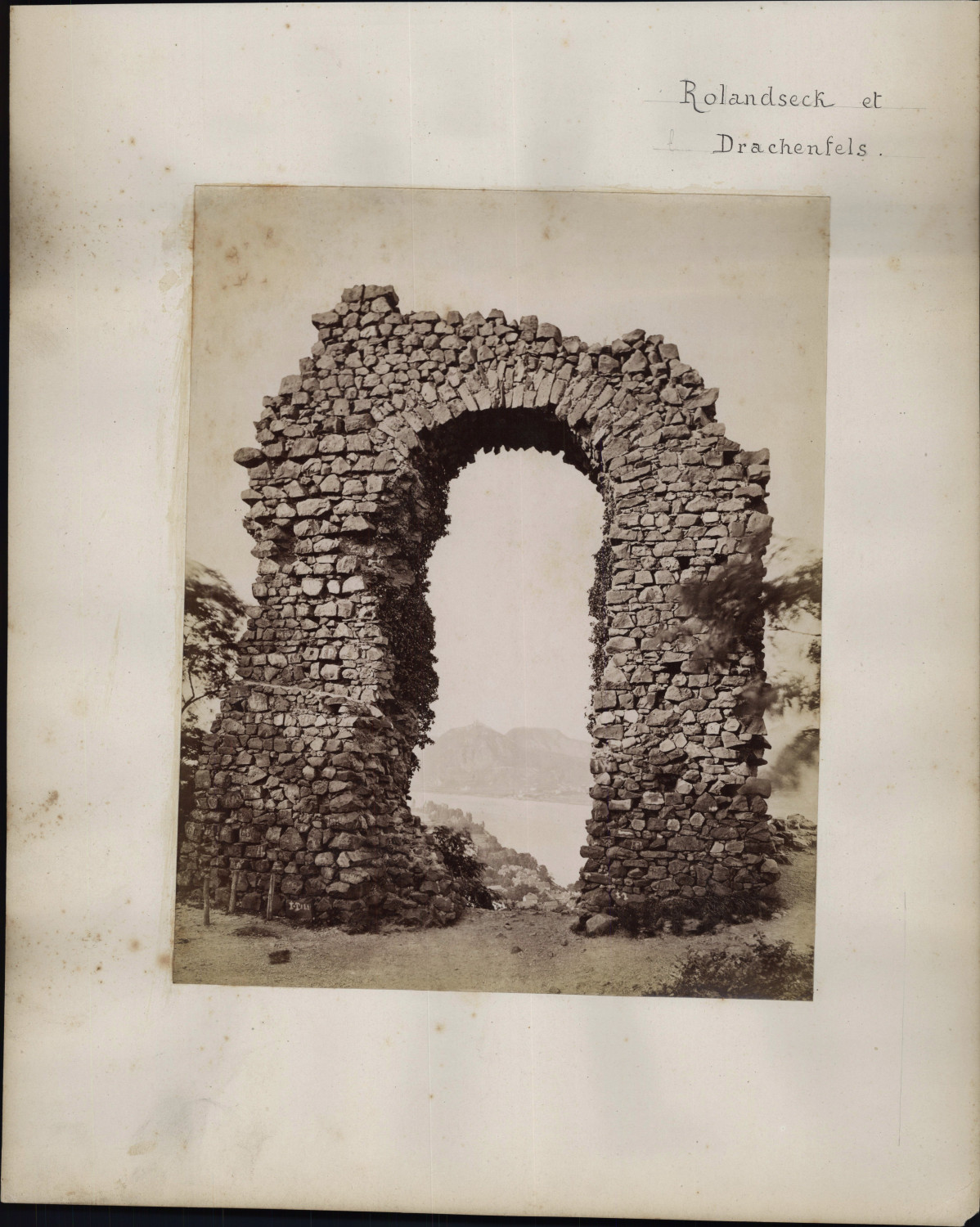 Germany, Rolandseck and Drachenfels print vintage print, albumi print