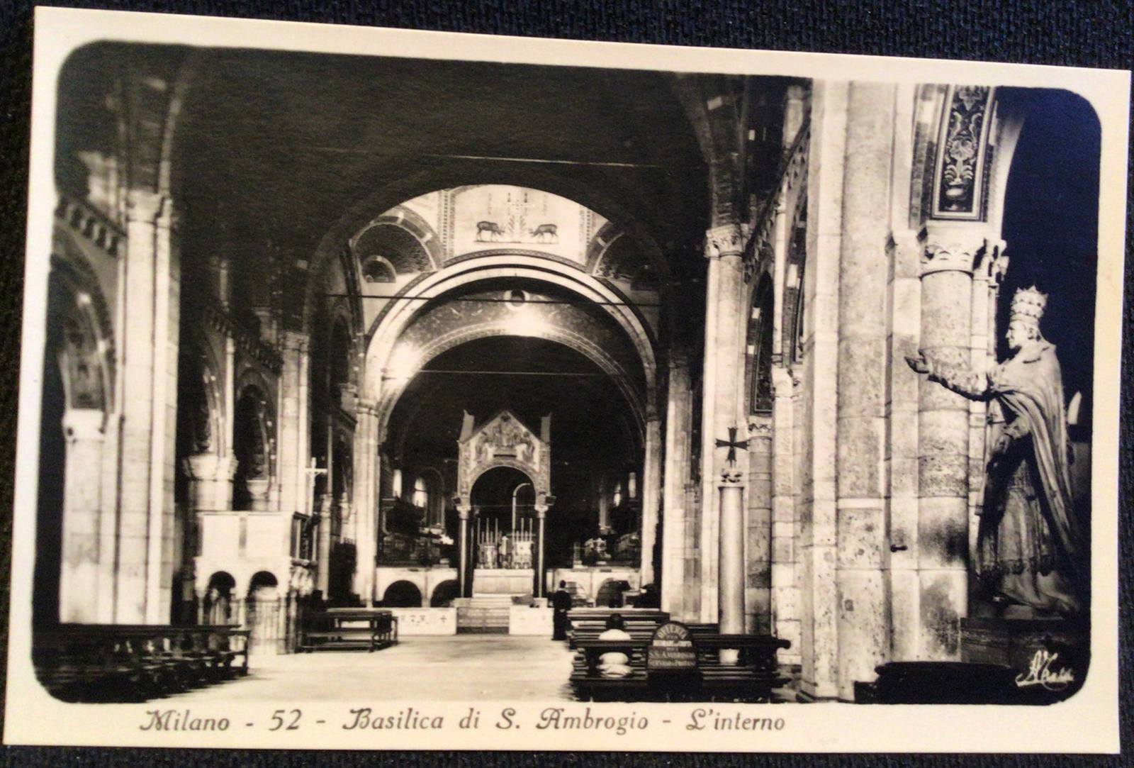 Milano Milan Basilica di S Ambrogio L’interno Vintage Postcard