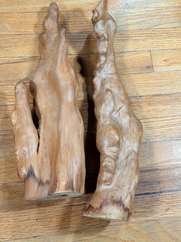Vintage Tom Gaskins Cypress Knee Wood Sculptures Pair Palmdale Florida