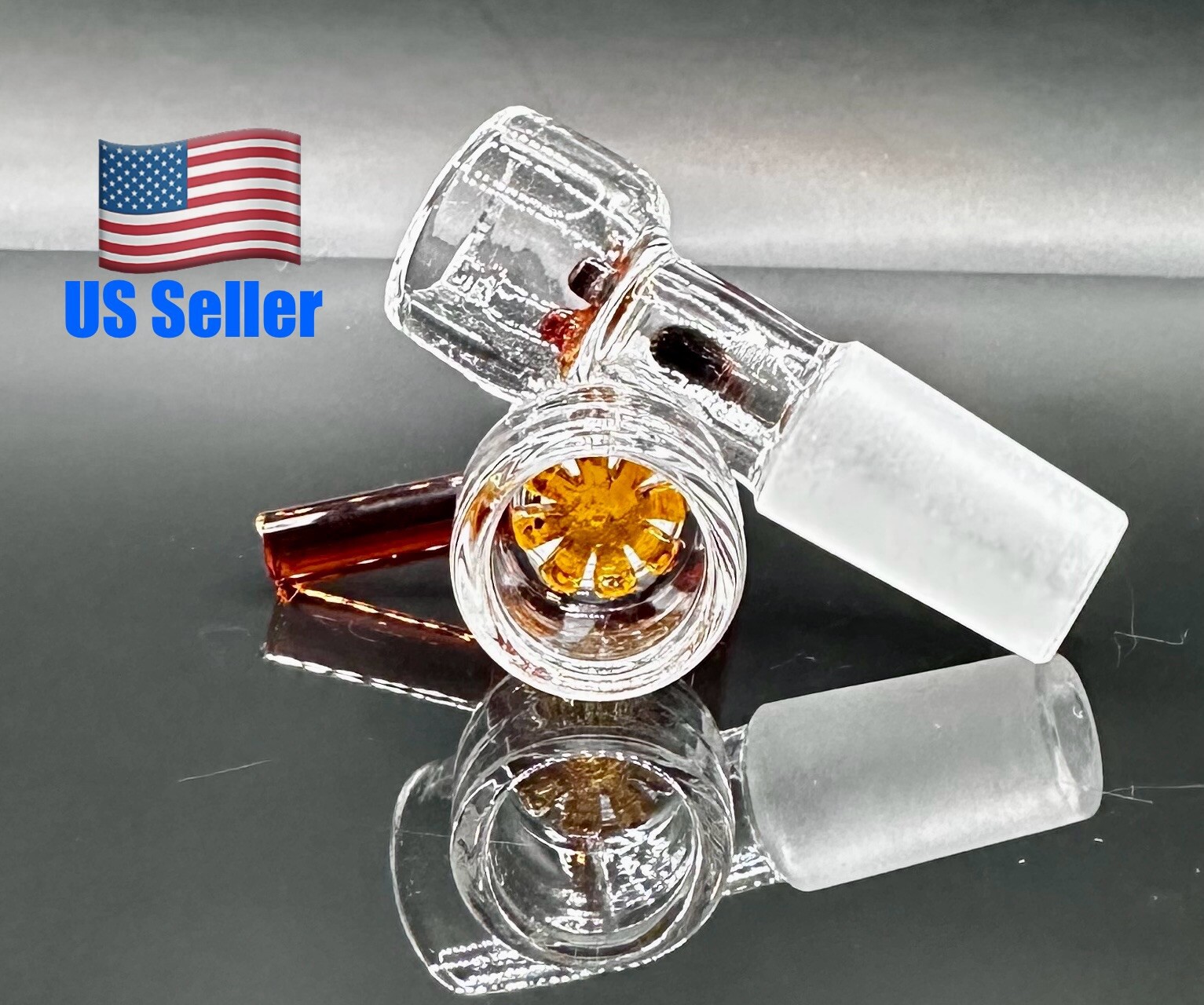 1x 14mm Amber Glass SNOWFLAKE SCREEN Slide BOWL Male for Glass Water Pipe Bong 1x 14mm Amber Glass SNOWFLAKE SCREEN Slide BOWL Male for Glass Water Pipe Bong