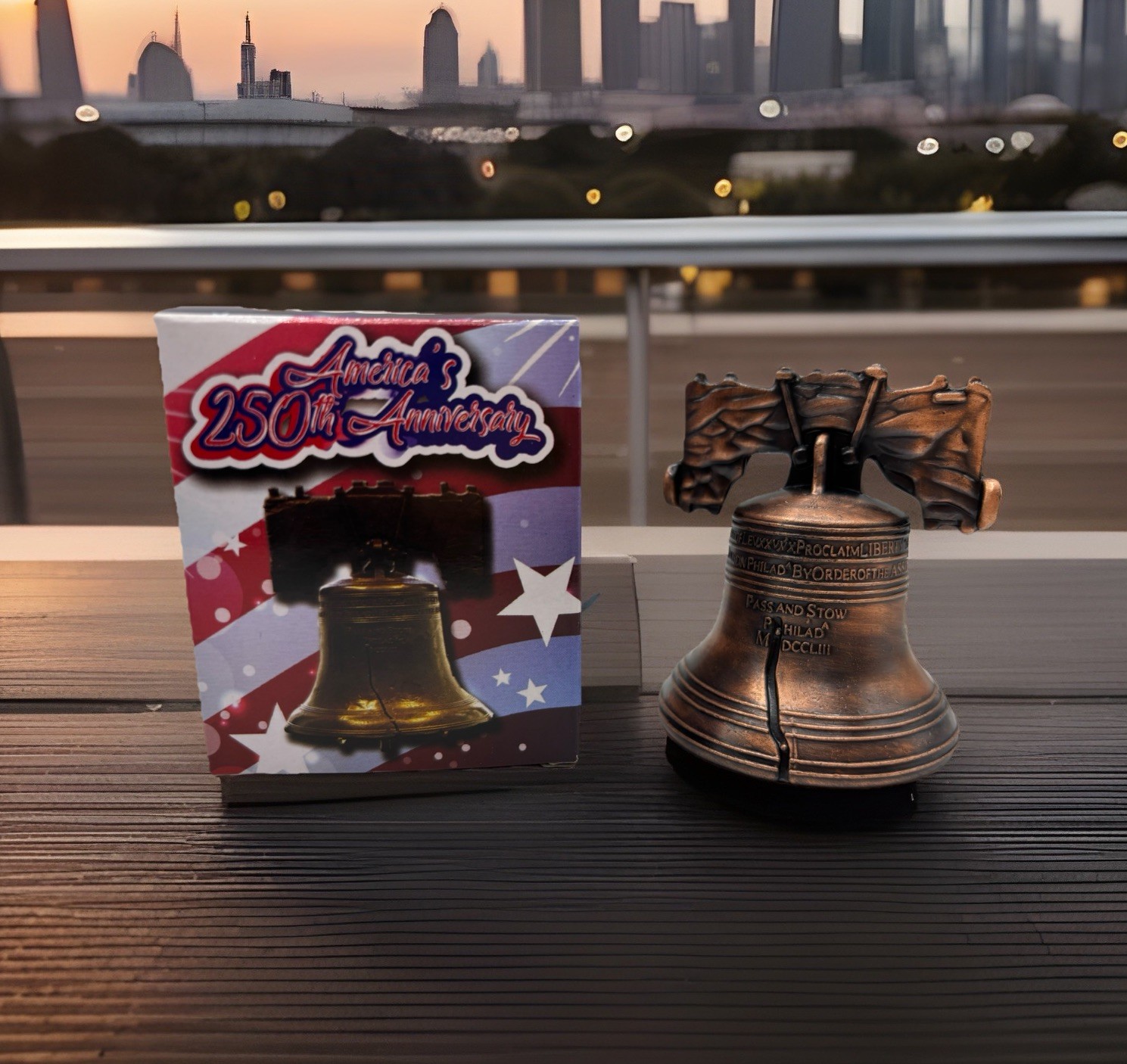 250th Anniversary Gift Box Replica Liberty Bell Collectible Souvenir Small Size