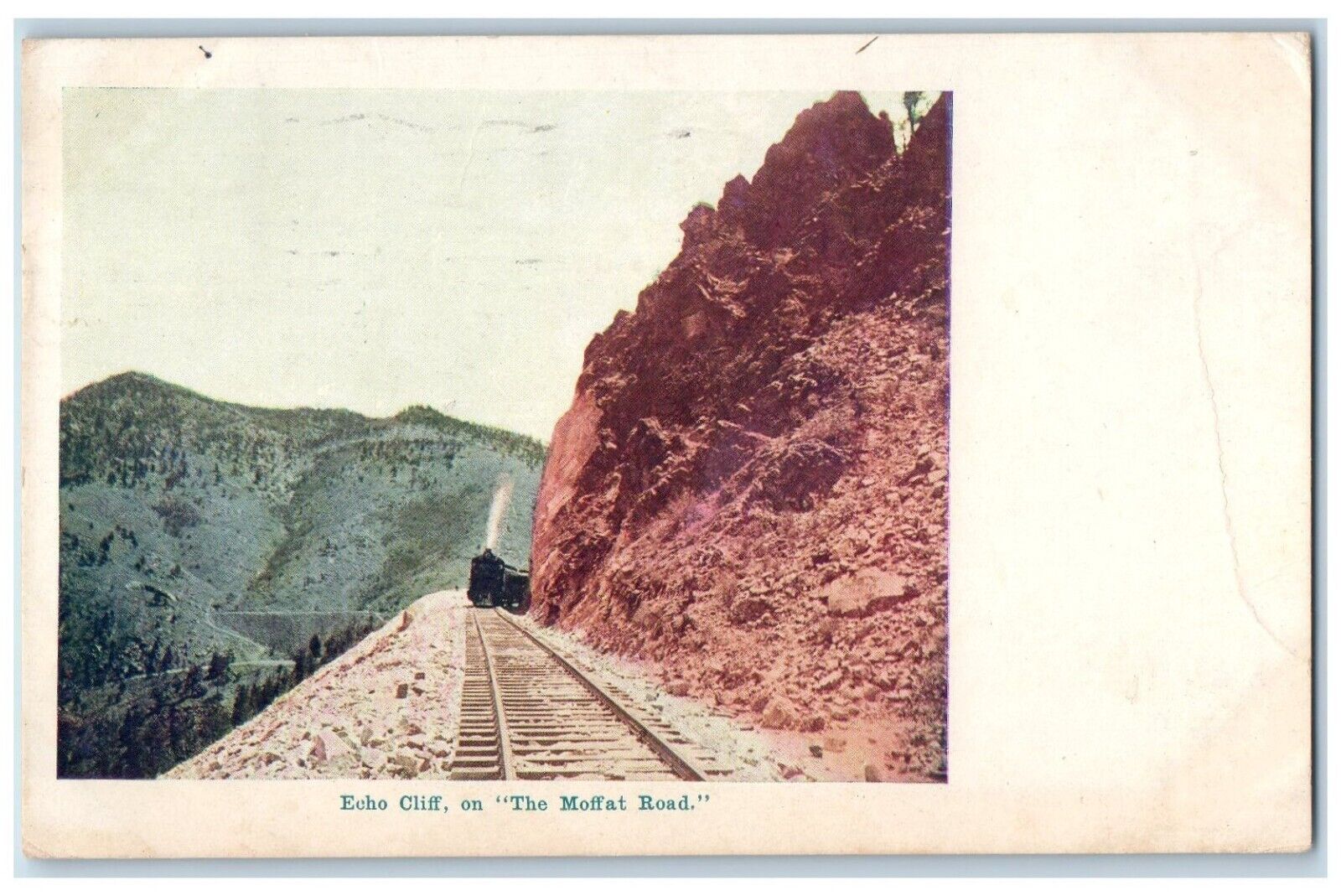 c1905's The Moffat Road Echo Cliff Railroad Train Denver Colorado CO Postcard
